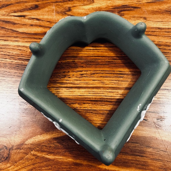 Vintage Jasperware Flower Ring Green Footed No Chips/Cracks - Picture 5 of 9